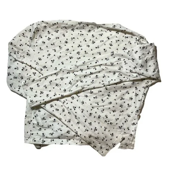 Brandy Melville True Wrap Crop Top OS Size S/M Floral Long Sleeve Boho Cottage - Picture 5 of 5